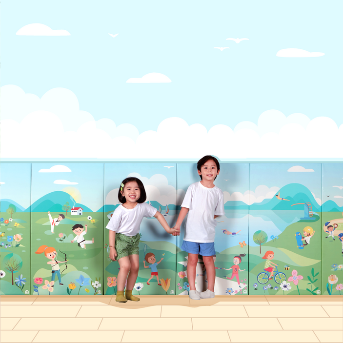 아이소파 2중 구조 안전 그림 벽매트/컬러 유아 안전 놀이 벽 기둥 보호 매트 옵션 모음, 1개