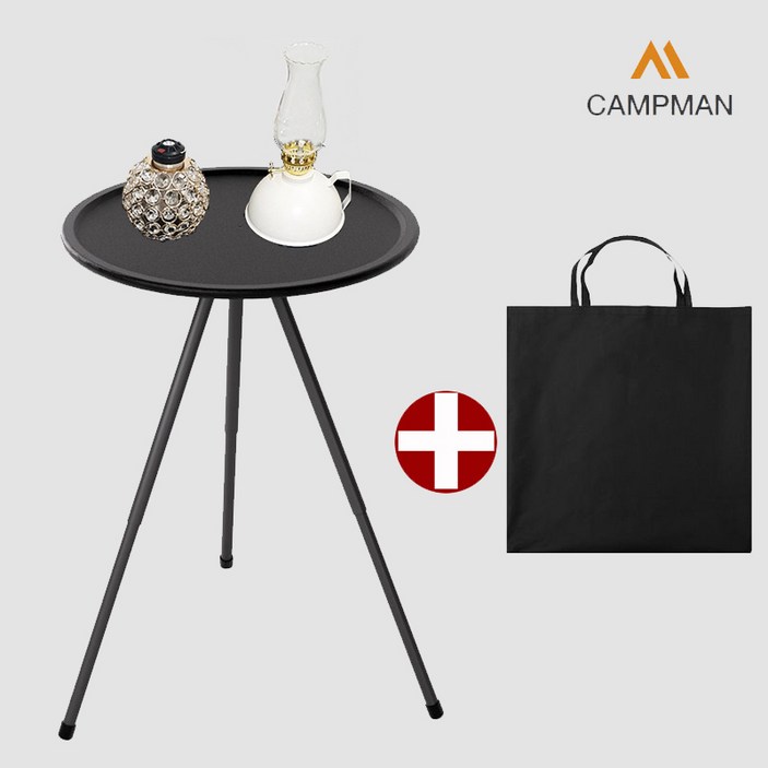 캠프맨 캠핑 원형 사이드 테이블 보조 경량 테이블