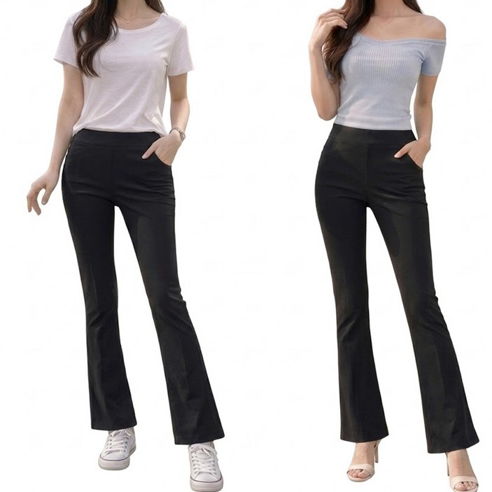 국내제작 GTM 11B 여성 여름 나팔바지 여자 슬림핏 스판 밴딩 부츠컷 일상복 골프복 오피스 팬츠 매직스판 빅사이즈