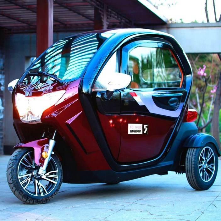 1인용 차 전기 바이크 배터리 여성 소형 라이딩 삼륜 스쿠터 성인 전동, E. FN6 옐로우 화이트 노배터리, 1. 60V