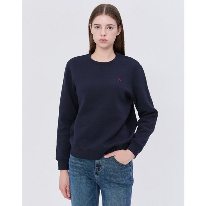 헤지스레이디스 [24FW] [기모] 블랙 로고자수 맨투맨 티셔츠 WSTS4D901BK 2466458