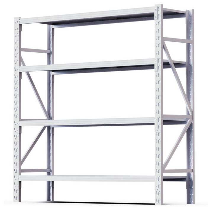 코랙코리아 킹랙라이트 단당100kg 고릴라랙 앵글선반 철제선반 진열대, 4단, 화이트