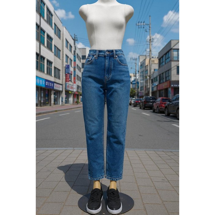 리바이스 리바이스 여성 보이프렌드핏 하이라이즈 웜진 블루 겨울 청바지 858730086DG