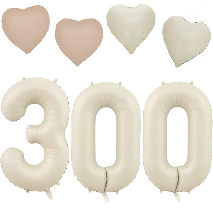 파파 파티 크림 하트 대형 숫자 기념일 생일 풍선 세트