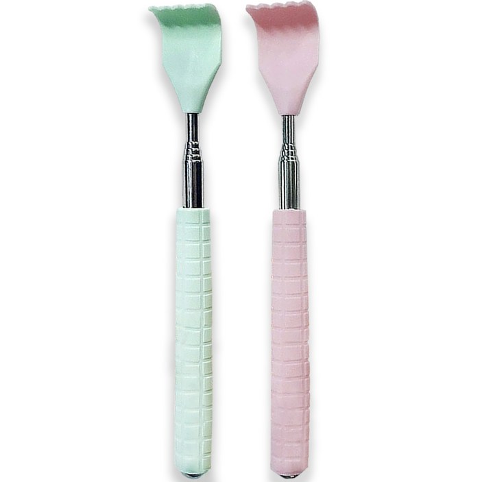 마카롱 효자손 접이식 휴대용 길이조절 등긁개, 민트+핑크, 1세트