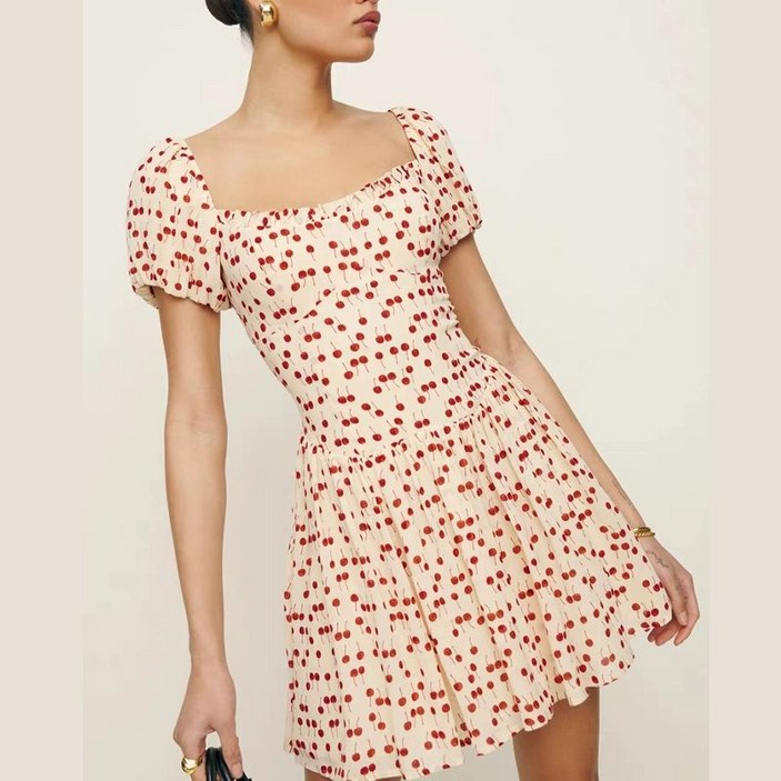 리포메이션 고윤정 체리 미니 원피스 바캉스룩 휴가룩 여행 데이트 드레스 Davonne