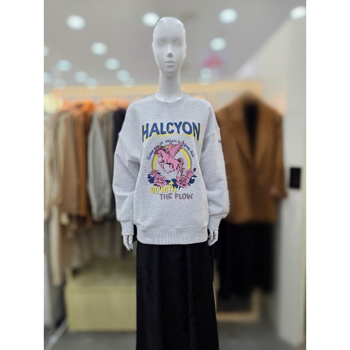 플라스틱아일랜드 유니콘 프린트 맨투맨 티셔츠 PQ4CL062_DJ