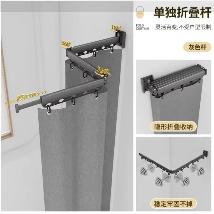 펀칭 없이 접이식 샤워 욕실 칸막이 화장실 방수 곰팡이 확장형 커튼 없음