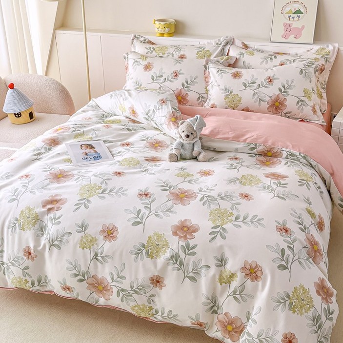 COZYKISS 로맨틱 순면 이불커버 단품 꽃무늬 침구 사계절용