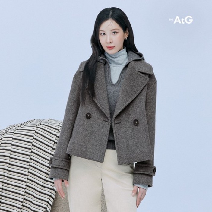 최초2만원인하 더엣지 24FW 울혼방 헤링본 더블 코트