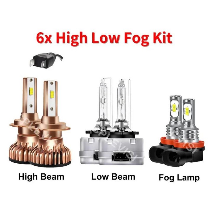 자동차 LED 헤드라이트 전구 6000K 현대 아제라 2013 2014 2015 2016 2017 LED 하이빔 H7 제논 로우빔 D1S