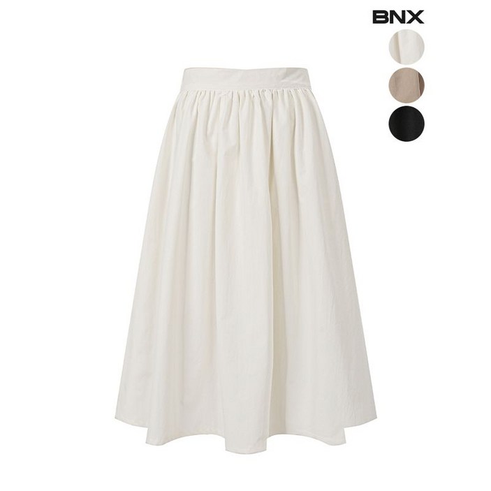 BNX 여성 뒷밴딩 썸머 미디 스커트