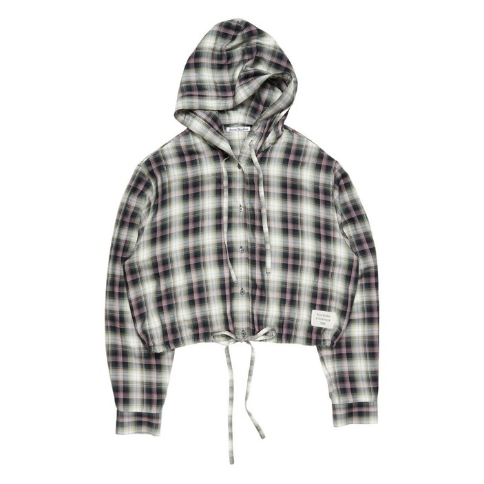 아크네 스튜디오 후드 플레이드 탑