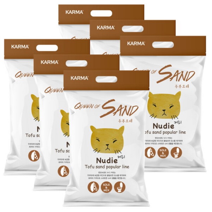 [퀸오브샌드] 누디 두부모래 커피 7L X 6개, 6개, 상세 설명 참조, 커피