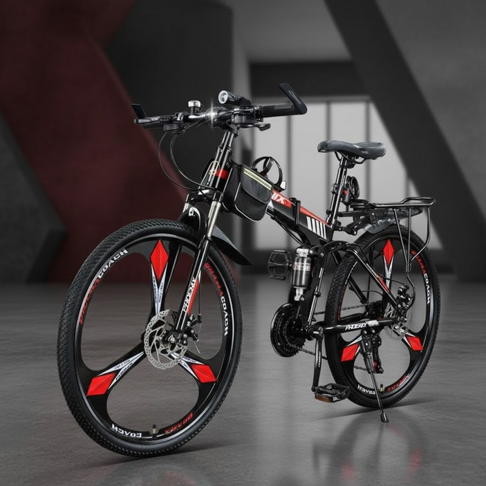 miraemoa MTB 자전거 접이식자전거 산악자전거 입문용 출퇴근 24인치 26인치 24단 기어, 스포크휠H, 1개