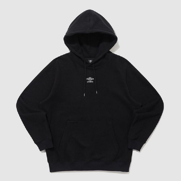 국내백화점 엄브로 후드티 에센셜 기모 스몰로고 후드 티셔츠 BLACK UP423CHDN1BLK0