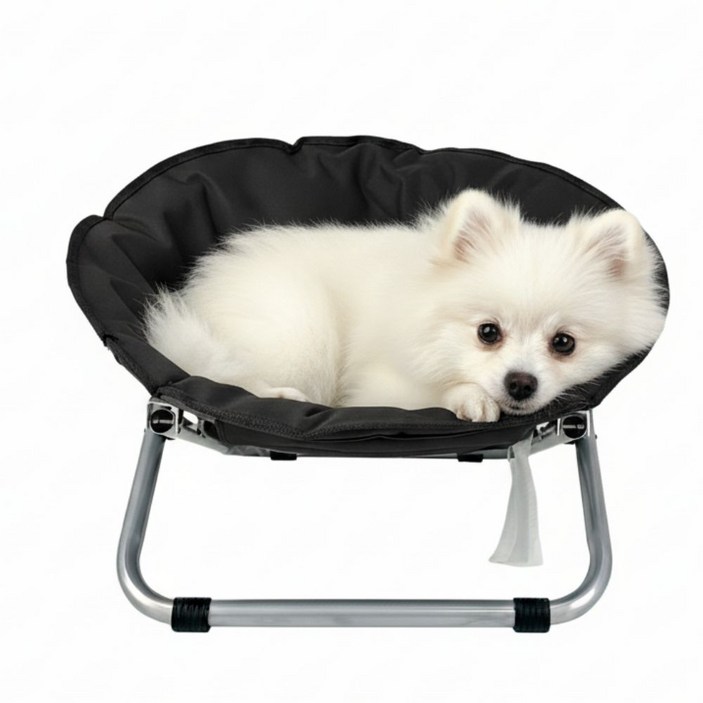 키에 강아지 접이식 캠핑 의자, 1개, 블랙
