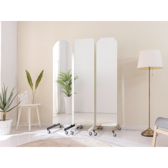 큐러운 베젤리스 이동식 전신거울 400