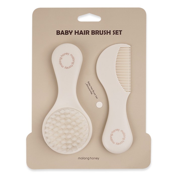 말랑하니 브러쉬 아기빗 세트, 1개, 아몬드밀크