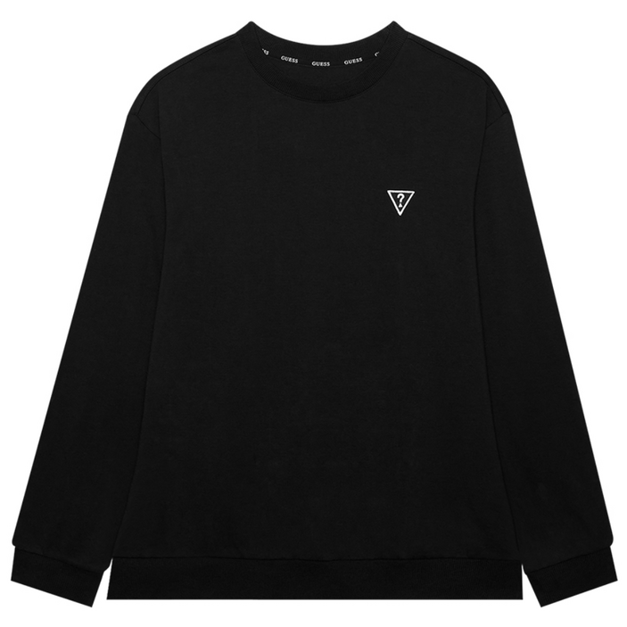 게스언더웨어 삼각블랙와펜 여성 이지웨어 맨투맨 - 블랙