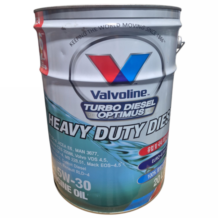 발보린 터보디젤 옵티머스 5W30 20L, CK-4, 중대형디젤용 100%합성디젤엔진오일, 1개