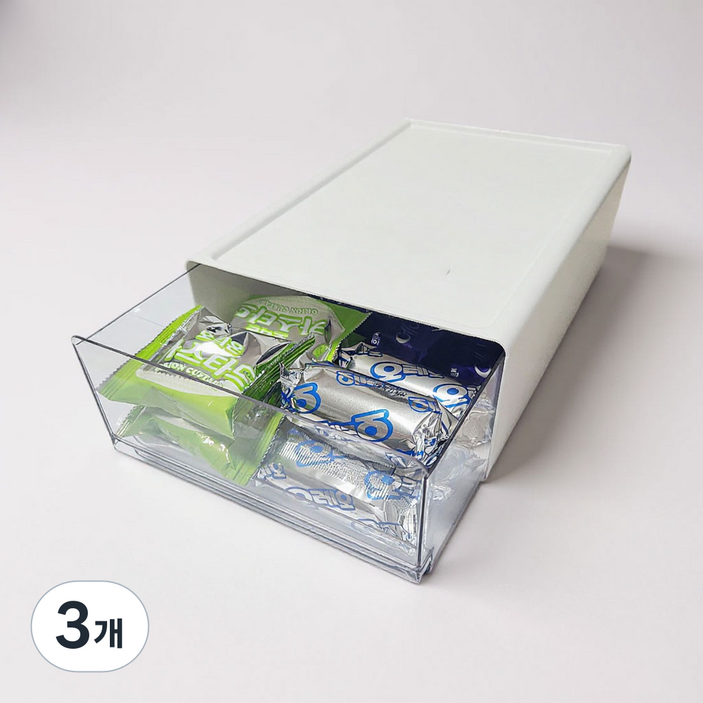 그린트리 펜트리 수납함 데스크 오거나이저, 3개, 화이트