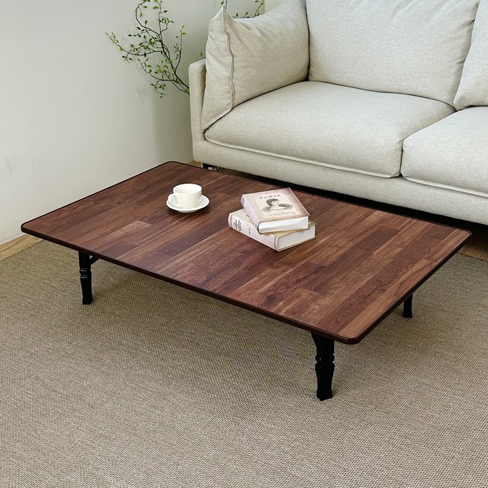 한일 국내제작 접이식 다용도 테이블, 브라운월넛