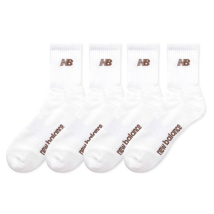 뉴발란스 베이직 로고 쿠션 중목 양말 4켤레