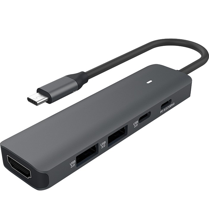 퓨전에프앤씨 아이노트 5in1 4K 60hz 애플 맥북 아이패드 C타입 멀티 허브 CH46P, 다크실버 퓨전에프앤씨 아이노트 5in1 4K 60hz 애플 맥북 아이패드 C타입 멀티 허브 CH46P, 다크실버