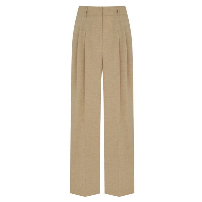 라인어디션 여성용 리안스 더블 핀턱 스트레이트핏 슬랙스