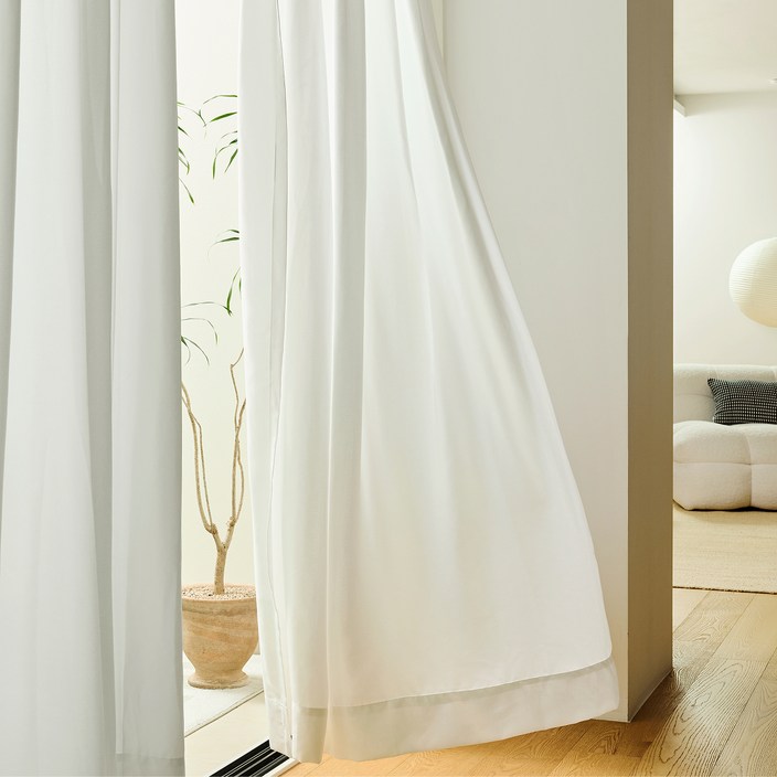 한샘 규격 브리즈 나비주름 쉬폰 속커튼