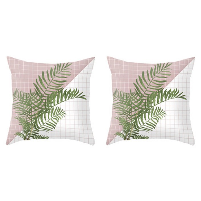 핑크핑크 러블리한 기하학적 패턴 북유럽 스타일 쿠션커버 2p