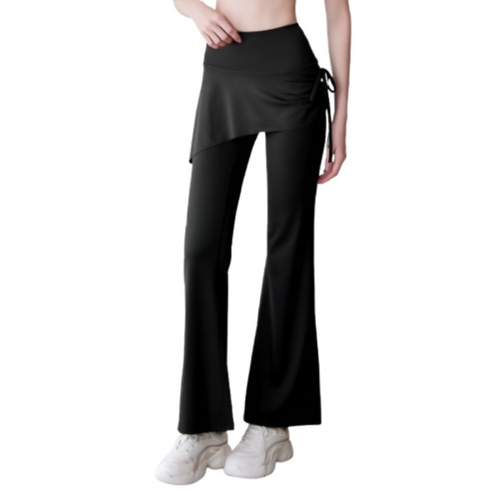 마켓피아 여성용 요가 필라테스 일체형 치마 부츠컷 레깅스