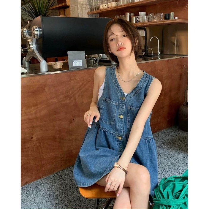 Chephie 데님 나시 원피스