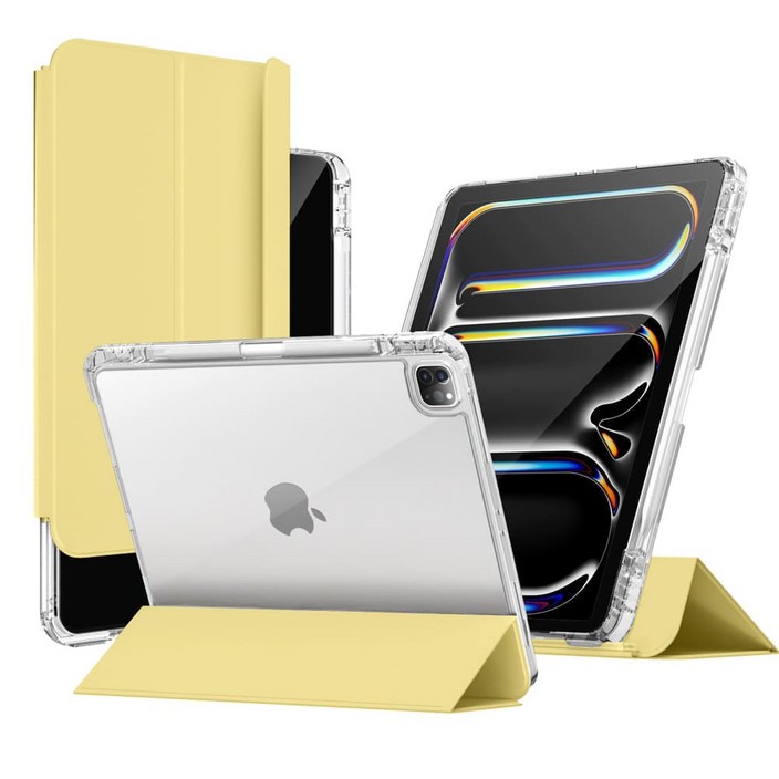 와이드 클리어 아이패드 슬라이드 세로거치 고광택 투명케이스 아이패드 7 8 9 10 에어 6 5 4 프로11 프로13 12 호환 애플펜슬 충전 수납 홀더