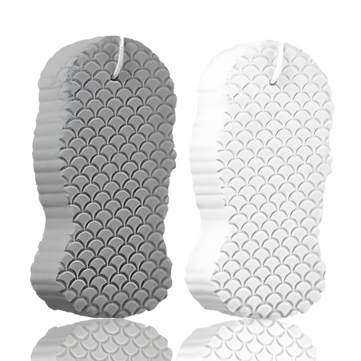 위싱 말랑말랑 부드러운 때밀이 스펀지, 1개, 2개입, 화이트+그레이