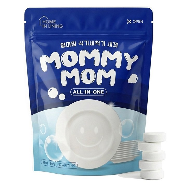 엄마맘 식기세척기 세제 린스 가정용 타블렛 미니 90개입