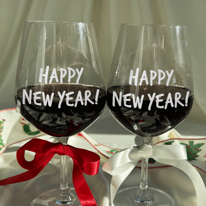 포포샵 와인잔 레터링 데코 스티커 크리스마스 연말 홈 파티 생일 기념일 브라이덜 샤워, 4개입