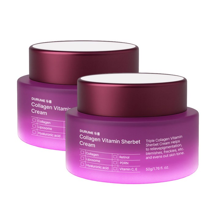듀룸 비타민 샤베트 크림  주름개선,콜라겐,리포좀비타민C,레티놀,PDRN,히알루론산,비타민E 함유  저자극 수분 진정 기미크림, 2개, 50ml