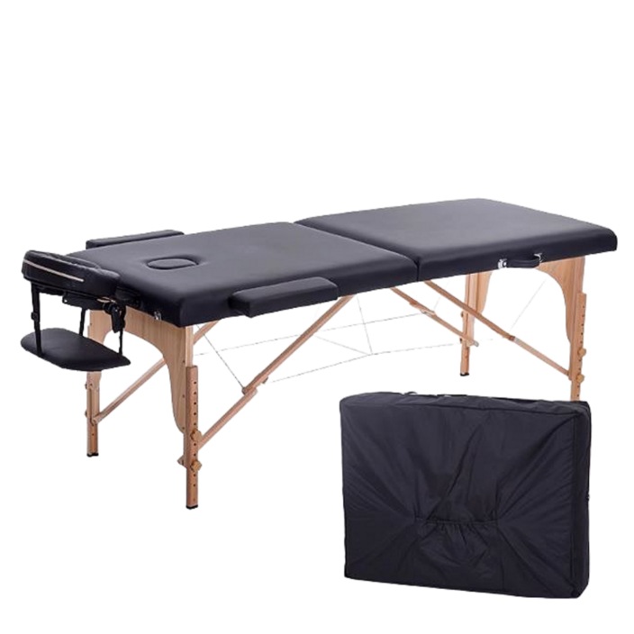 RelaxTime 접이식 마사지 침대 얼굴구멍 핸드폰하며 맛사지 등받이 릴렉스 베드 미용, 블랙