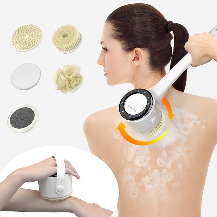 MIGA 다기능 원터치 전동 바디브러쉬 + 5종 헤드 세트