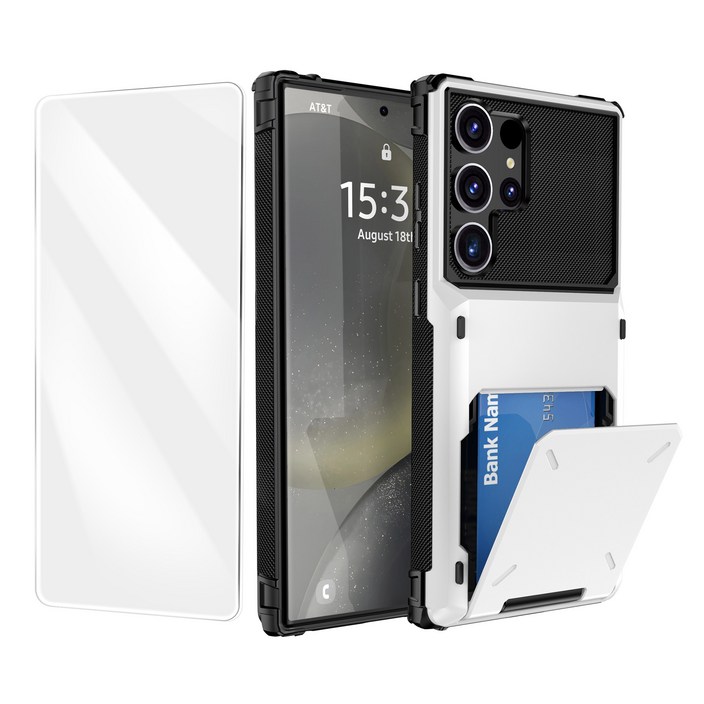 삼성 갤럭시 S25 S26 카드 5장 수납 에어 범퍼 하드 케이스 강화유리