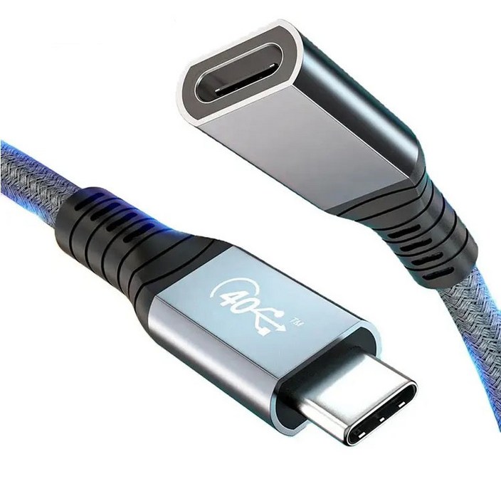 USB4 C to C 연장 케이블 8K UHD, 40GB, 100W, 1개, 0.8M
