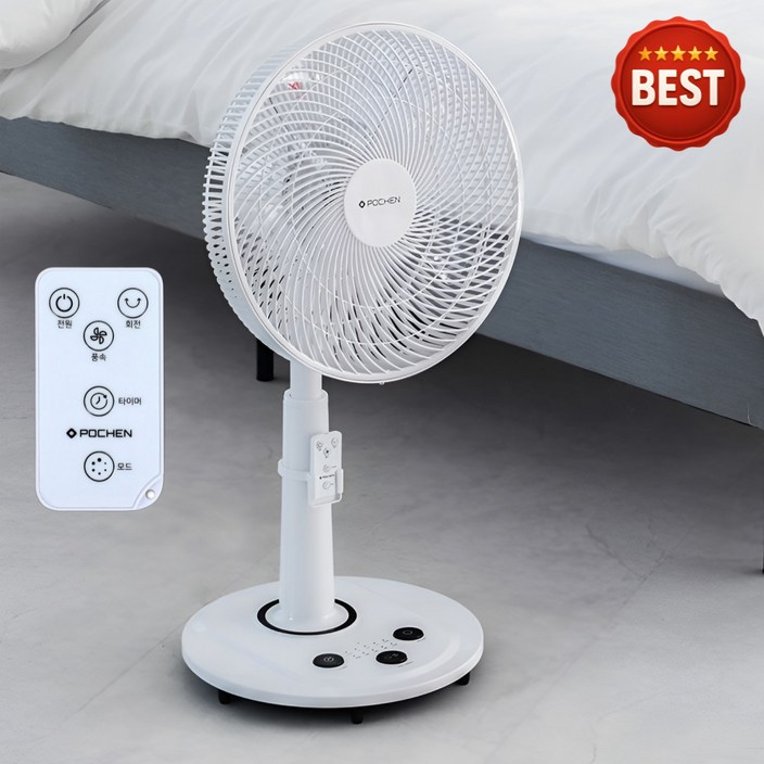 여름 특가 포첸 저소음 발터치 리모컨 스탠드형 가정용 업소용 원룸 선풍기