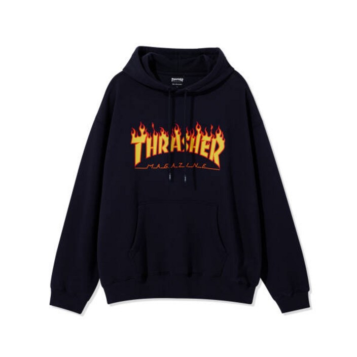 [국내정품] 트레셔 후드티 [기모/논기모] 플레임 로고 후디 네이비 169471