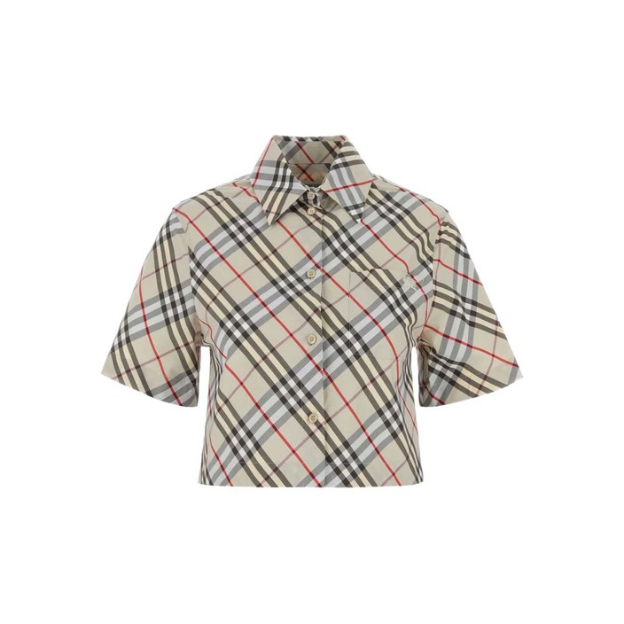 버버리 체크 패턴 반소매 셔츠
