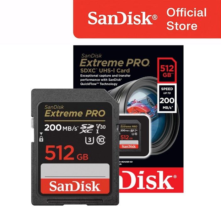 샌디스크 정품 SD 메모리카드 Extreme Pro 익스트림 프로 SDXC 평생보증 Lifetime Limited, 1개, 512GB