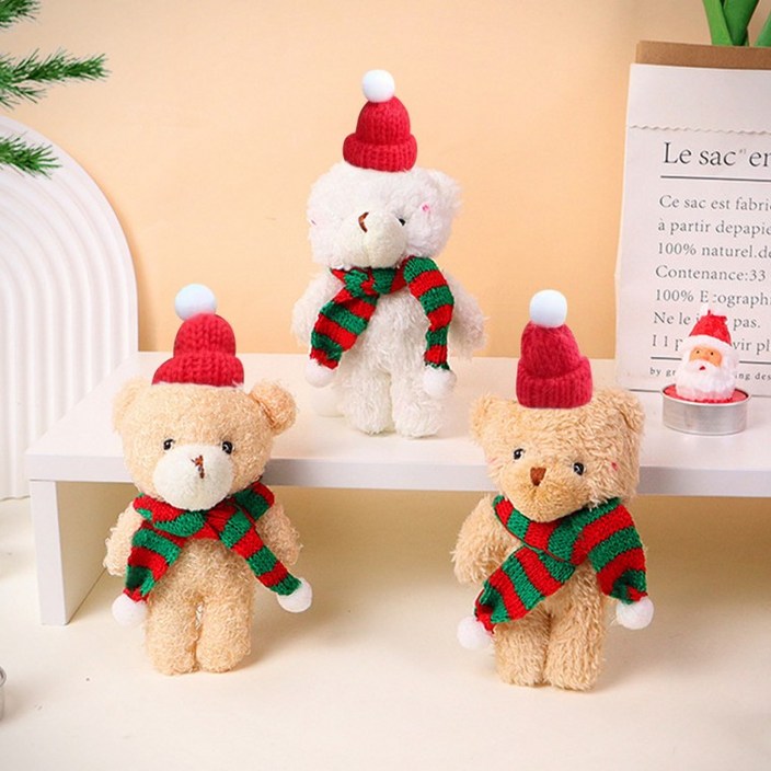 [큰손할인] 크리스마스 곰돌이키링 인형 소품 곰 미니 가방 선물 트리 오너먼트 산타 귀여운 장식 연말