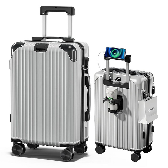 NewBoy 캐리어 20인치 24인치 기내용 대형 하드 여행용 감성 하드 캐리어 수납 주머니 대용량 패션 남녀 공용 블랙 분홍색 초록색 실버 그레이