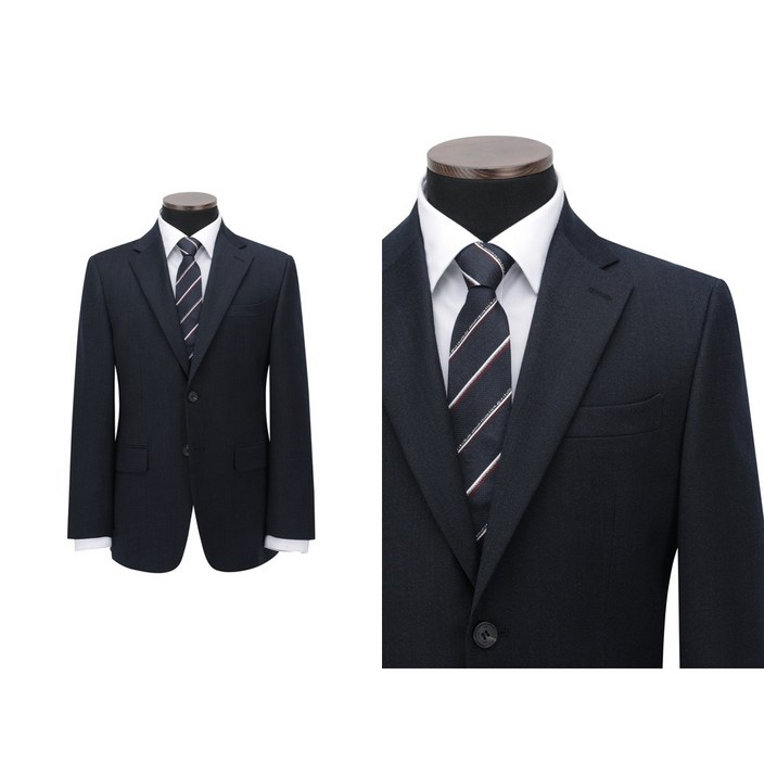 코오롱패션 코오롱 브렌우드 울 폴리 스판 가을겨울 추동 네이비 잔조직 일반핏 정장 세트무료배송